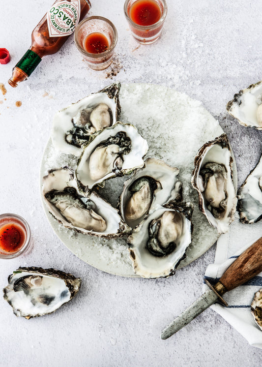 Oysters with a Bloody Mary sauce