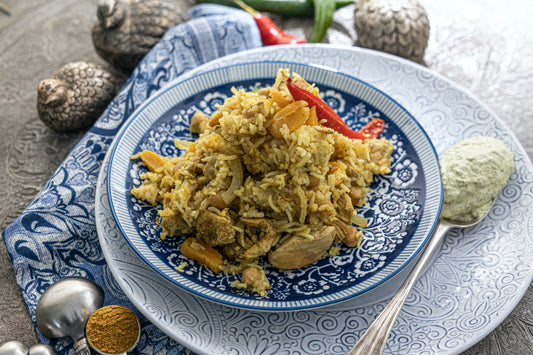 Coronation chicken with lime and coriander cream
