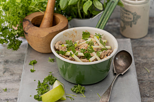Pork, parsnip and apple stroganoff