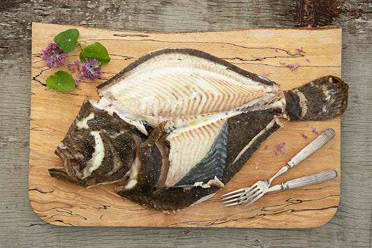 Whole baked turbot