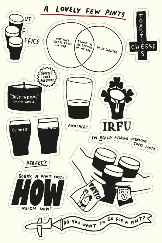 A Compendium of Irish Pints sticker sheet